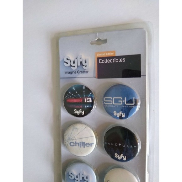 SyFy Set 10 Pinback Buttons Badges Ghost Hunters Chiller Eureka Stargate Caprica - Picture 5 of 7
